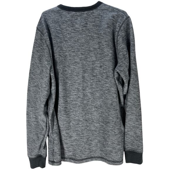 Old Navy Henley Tee Shirt Mens XL Gray Long Sleeves Cotton Blend Preppy Y2K - Picture 2 of 5